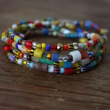 크리스마스 비즈 화이트 하트 아프리칸 비즈 잠자리 볼 한 줄