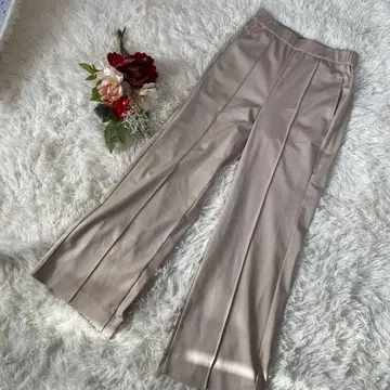 [조르주레쉬] 베이지 플리츠 와이드 레그 팬츠 (36) 신축성 있음