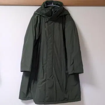 UNIQLO 후드 부착 올리브 롱 코트
