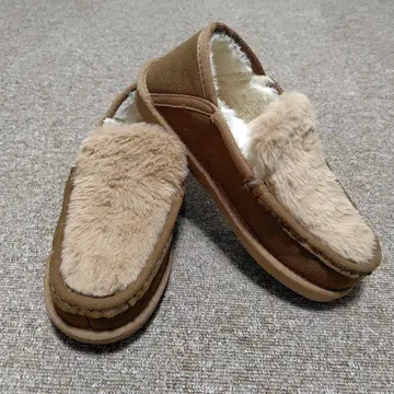 samansa mos2 브라운 스웨이드 퍼 슬립온