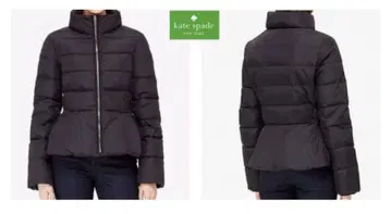 블랙 페플럼 다운 자켓 숏 기장