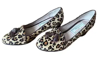 레오파드 무늬 리본 포함 펌프스