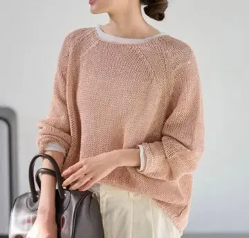 FRAMeWORK 린넨 코드 니트 여성용 핑크 택 포함