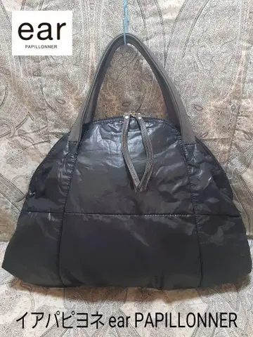 ear PAPILLONNER 대형/천연 가죽 콤비/핸드백/보스턴 백