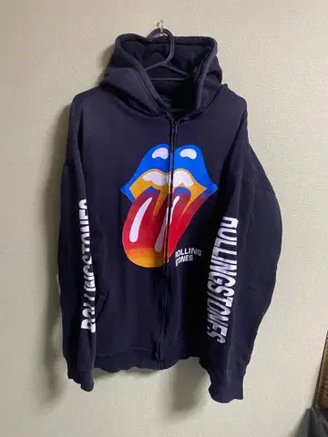 롤링 스톤즈 로고 지퍼 후드티