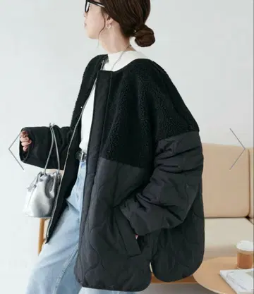 [ 미사용 새상품 ] 디스코트 보아 절개 퀼팅 코트