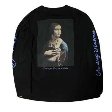 FR2 회화 루크레치아의 초상 롱T 토끼 디자인 긴팔 티셔츠 블랙