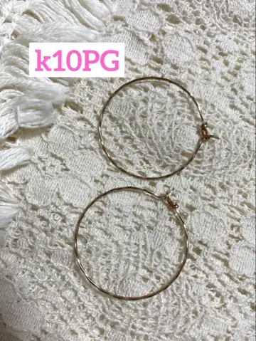 K10PG 트위스트 후프 귀걸이