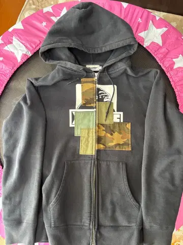 카모플라쥬 패치 블랙 후드티 L 사이즈
