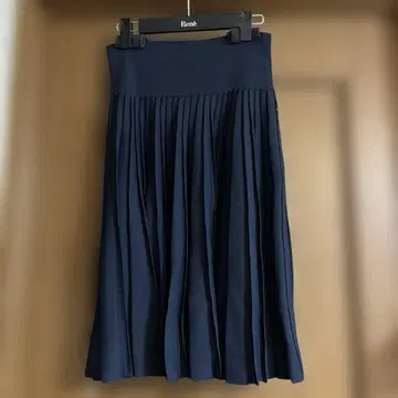 폭시 뉴욕 니트 플리츠 스커트 38 네이비