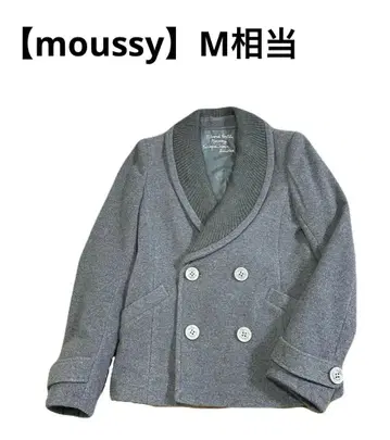 새상품 moussy [마우지] 그레이 더블 브레스트 자켓 울 혼방 M