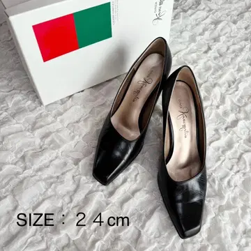 [ 새상품급 ] 긴자 카네마츠 펌프스 스퀘어토 가죽 포멀 비즈니스