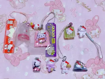 산리오 헬로키티 지역 한정 키티 스트랩 지퍼 마스코트 묶음 판매