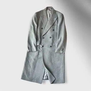 빈티지 비슈 울 캐시미어 더블 브레스트 체스터 코트 XL 구제 의류