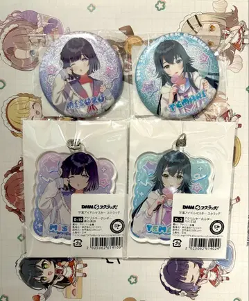 학마스 하타야 미스즈 츠키무라 테마리 DMM 스크래치 캔뱃지 아크링 키링