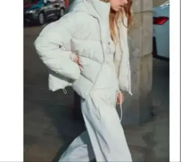 ZARA 워터 윈드 프로텍션 숏 퍼프 아노락 다운