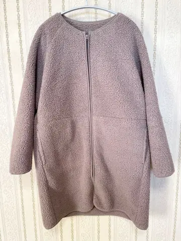 무인양품 | 보아 플리스 코트 | 브라운 | 재생 폴리에스테르