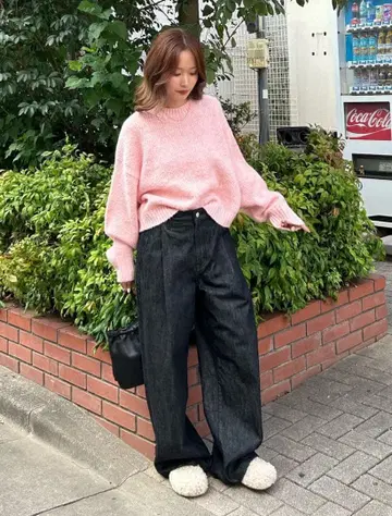 ungrid 컬러 모헤어 혼방 루즈 니트