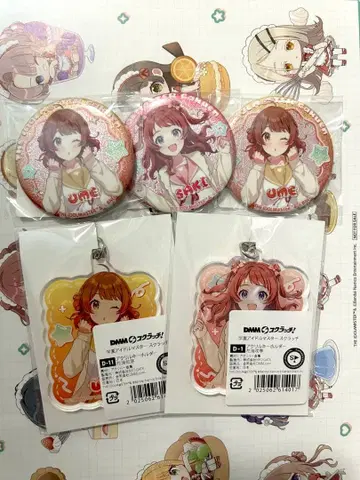 학마스 하나미 유메 하나미 사키 DMM 스크래치 캔뱃지 아크링 키링