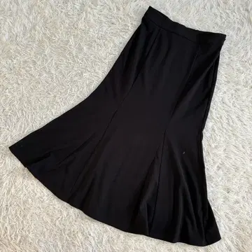 지유 티셔츠 머메이드 플레어 롱 스커트 블랙 ( XL )