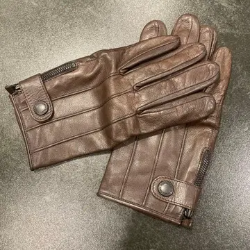 가죽 장갑 브라운 지퍼 포함