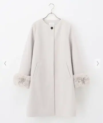 Honeys 허니즈 퍼 포함 노카라 코트 라이트 그레이 M