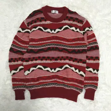 말라뮤트 malamute 올 패턴 니트 레드