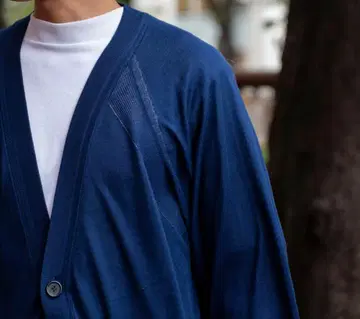 tangenet / Pure silk knit Cardigan-Navy-