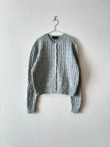 랄프 로렌 케이블 짜임 가디건 민트 그린 L