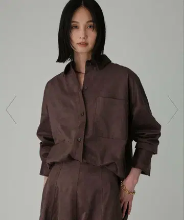 BABYLONE 페이크 스웨이드 오버 셔츠 다크 브라운 택 포함