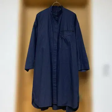 유니클로 플러스 J 스탠드 카라 셔츠 원피스 사이즈 XXL 네이비