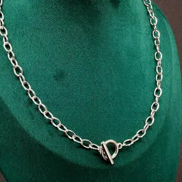 실버 체인 토글 목걸이 심플