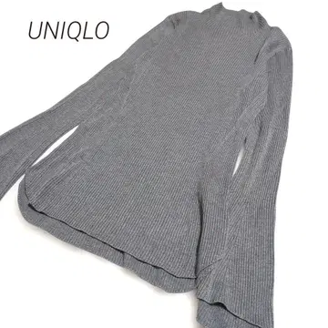 Mame Kurogouchi 유니클로 3D 리브 하이넥 스웨터 L 그레이