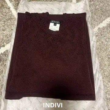 INDIVI 버건디 니트 원피스 사이즈 38