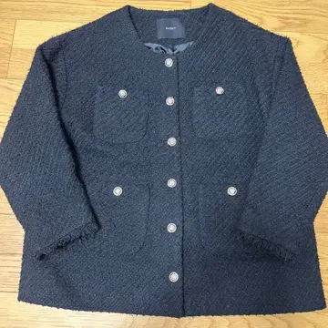 Re:EDIT 노카라 자켓 블랙 골드 버튼