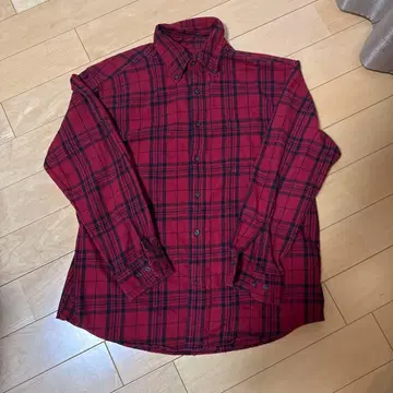 St. John's Bay 빨검 체크 긴팔 셔츠