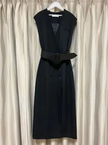 PINKY & DIANNE 블랙 롱 원피스 벨트 세트 사이즈 36