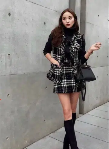 새상품급 셰리에 트위드 베스트