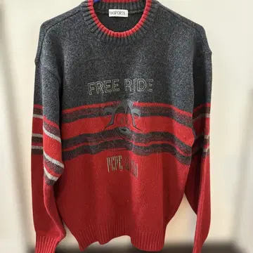 FREE RIDE 니트 스웨터 그레이 빨간색 니트 남성용 피아 스포츠
