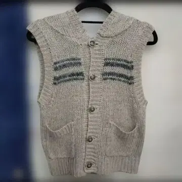 도밍고 BroCante 택 포함 새상품 후드 부착 린넨 니트 편직 베스트