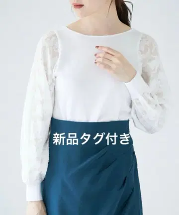 tocco closet 화이트 레이스 긴팔 니트 M 사이즈