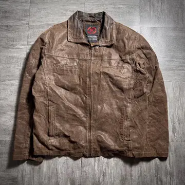 [ 90's ] REWARD 천연 가죽 가죽 자켓 브라운 XL 사이즈