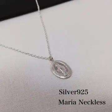 목걸이 남성용 남성용 목걸이 마리아 실버 925 메달