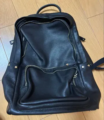 블랙 가죽 럭색/백팩