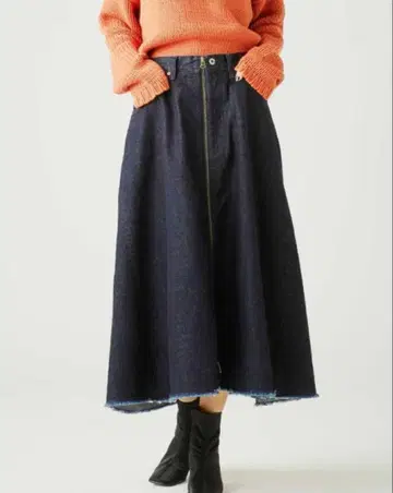 JOHNBULL  데님 플레어 스커트 일본제 블랙 L 사이즈