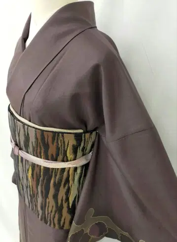 새상품급 순수 실크 이중 기모노 눈꽃 무늬 하쿠잔츠무쿠리 호몬기 단품