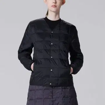 TAION 타이온 베이직 V넥 버튼 이너 다운 자켓 긴팔