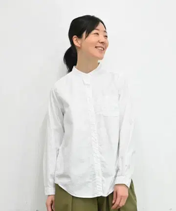 SUN VALLEY . 옥스 스탠드 카라 셔츠 M