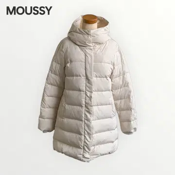 [마우지] 다운 코트 에크루 체형 커버 한국 스타일 미들 기장