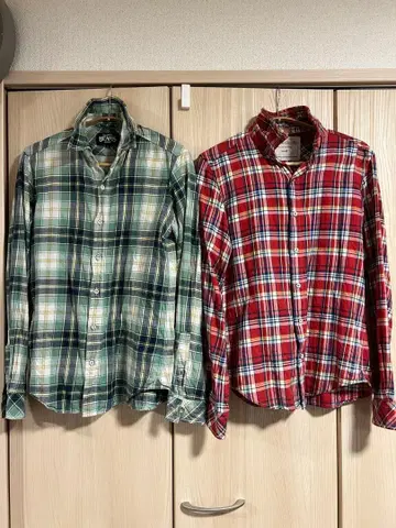 BEAMS 빔즈 체크 셔츠 2장 세트 구제 빈티지